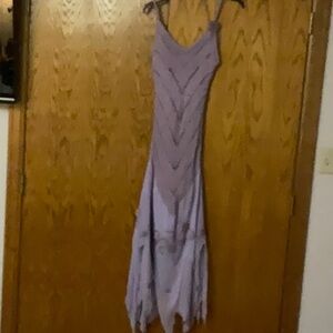Purple handkerchief bottom dress